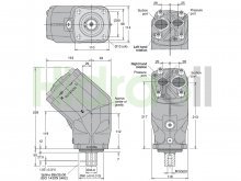 Thumbnail of F1-101-LB 3784101 Parker hydraulic piston bent-axis pump 101 cm3 splined shaft z8 BSP threads CCW rotation for truck