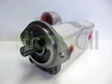 Image C14/10.3L35219 Dynamatic Sauer Danfoss Sundstrand hydraulic double gear pump 14+10.3 cm3 splined shaft z11