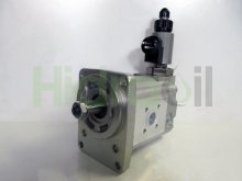 Thumbnail of 0511725028 Bosch Rexroth hydraulic gear motor 22 cm3 with tapered shaft and solenoid valve for fan