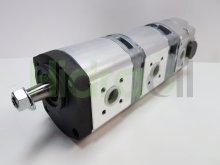 Thumbnail of 0510665465 Bosch Rexroth pompe hydraulique triple à engrenage 16+14+8 cm3 arbre conique