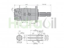 Thumbnail of WMTF-S125 Hidraoil hydraulic motor PTO 125 cm3 20 CV 540 rpm with agriculture PTO splined shaft z6