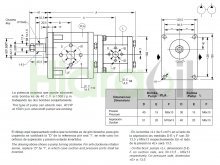 Thumbnail of 1PLD45-6DE10B Roquet hydraulic double gear pump 30+4 cm3 with tapered shaft flange ports CW rotation