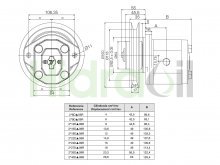 Thumbnail of 2L18IP09R Roquet hydraulic gear pump 12 cm3 with pulley P flange 2 holes BSP ports CCW rotation