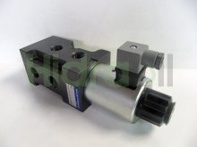 Image KV-6/2-10-1/2-YZ-S40 Poclain flow diverter valve 6 ports G1/2 24V DC with drain