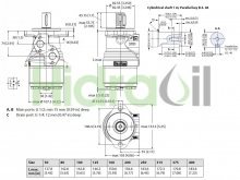 Thumbnail of 11185551 OMR X 200 Danfoss White hydraulic orbital motor 200 cm3 with 25.4 mm parallel shaft