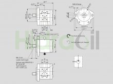 Thumbnail of 0510225013 Rexroth hydraulic gear pump 4 cm3 SAE z9 splined shaft SAE-A flange CW rotation